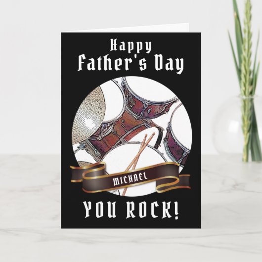 Douane vaderdag Drummer Musiciaanse Kaart Drumming (Voorkant)
