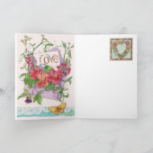 Douane Valentijn Botanische Teddybears Feestdagen Kaart (Binnen)