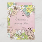 Douane van de Partij van de Verjaardag van meisjes Kaart (Voorkant / Achterkant)