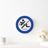 Douane van het de speler de zwarte, witte, blauwe ronde klok (Huis)