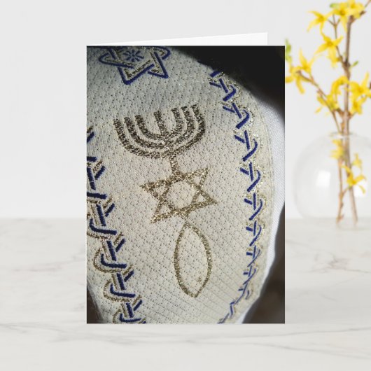 Douane van het Wenskaart Tallit van Shalom van Kaart (Gele Bloem)