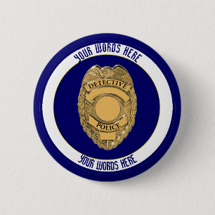 Douane van politie-rechercheur Badge Ronde Button 5,7 Cm