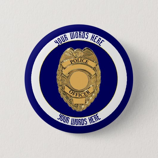Douane van politieagent Badge Shield Ronde Button 5,7 Cm (Voorkant)