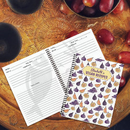Douane Vegan Recipes Figes and Grapes, Paars Notitieboek