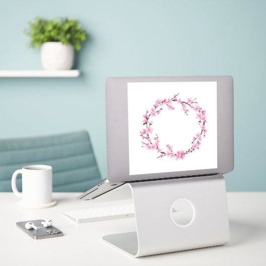 DOUANE VINYL-STICKER: KERRY BLOSSOM WREATH STICKER (Laptop op bureau)