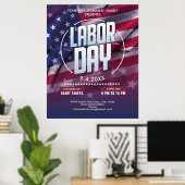 Douane Vlag van de VS Labor Day Feestelijke Evenem Poster (Thuiskantoor)