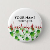 DOUANE-voorlijnnaam Ronde Button 5,7 Cm (Voorkant)