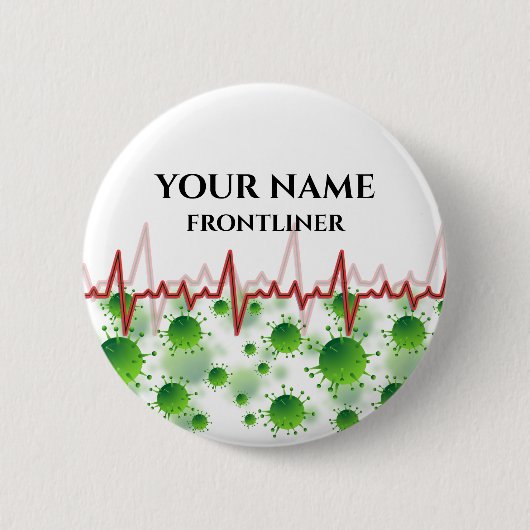 DOUANE-voorlijnnaam Ronde Button 5,7 Cm (Voorkant)