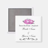 Douane Weddenschap Save the Date Cinderella Slippe Magneet (Voorkant / Achterkant)