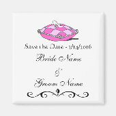 Douane Weddenschap Save the Date Cinderella Slippe Magneet (Voorkant)
