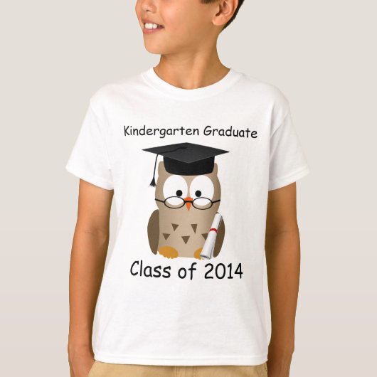 Douane Wise Owl Kindergarten Afstuderen Kinder Shi T-shirt (Voorkant)