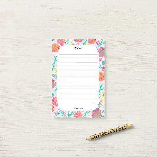 DOUANE-Zee voor zeeschelpen Post-it® Notes (Op bureau)