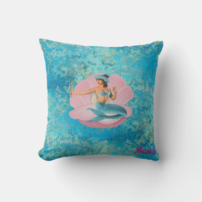 Douane, Zeemeermin in een Shell. Kussen (Voorkant)
