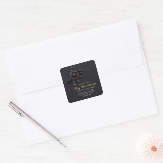 Douane Zwarte Roos Herdenkingskaars Sticker (Envelop)