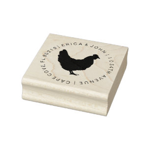 Douaneadres rubberzegel, Kippen Rubberstempel