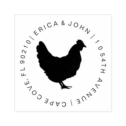 Douaneadres rubberzegel, Kippen Rubberstempel (Afrduk)