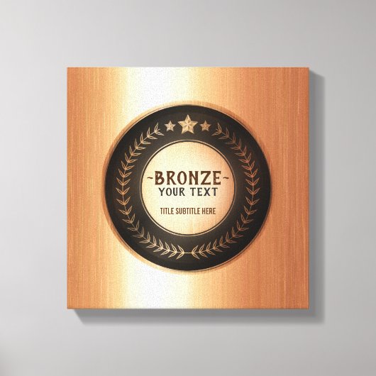 DOUANEAFDRUKDIJMEDAL Bronze Champion EDITABLE Canvas Afdruk (Voorkant)