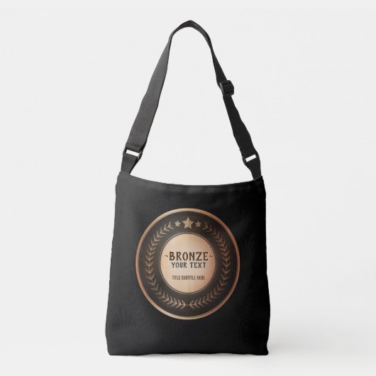 DOUANEAFDRUKDIJMEDAL Bronze Champion EDITABLE Crossbody Tas (Voorkant)
