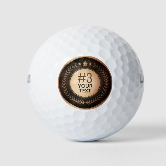 DOUANEAFDRUKDIJMEDAL Bronze Champion EDITABLE Golfballen (Voorkant)