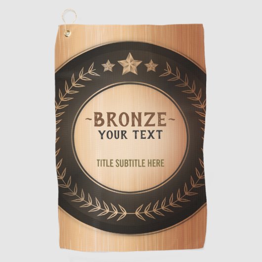 DOUANEAFDRUKDIJMEDAL Bronze Champion EDITABLE Golfhanddoek (Voorkant)