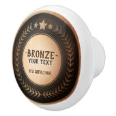 DOUANEAFDRUKDIJMEDAL Bronze Champion EDITABLE Keramische Knop (Rechts)