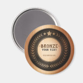 DOUANEAFDRUKDIJMEDAL Bronze Champion EDITABLE Magneet (Voorkant / Achterkant)