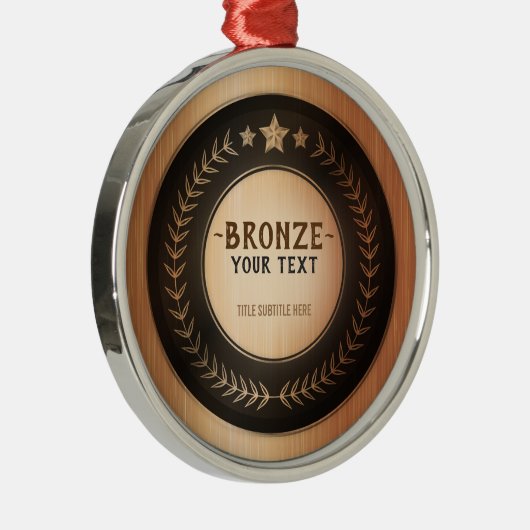 DOUANEAFDRUKDIJMEDAL Bronze Champion EDITABLE Metalen Ornament (Rechts)