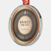 DOUANEAFDRUKDIJMEDAL Bronze Champion EDITABLE Metalen Ornament (Links)