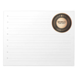 DOUANEAFDRUKDIJMEDAL Bronze Champion EDITABLE Notitieblok