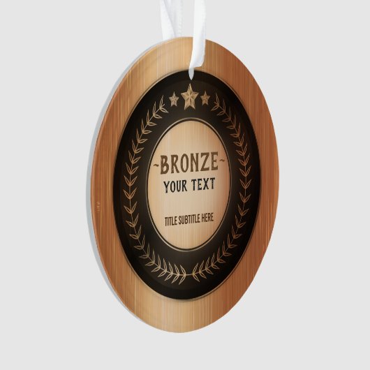 DOUANEAFDRUKDIJMEDAL Bronze Champion EDITABLE Ornament (voorkant)