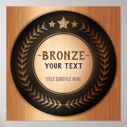 DOUANEAFDRUKDIJMEDAL Bronze Champion EDITABLE Poster (Voorkant)