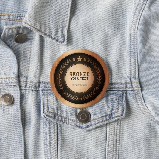 DOUANEAFDRUKDIJMEDAL Bronze Champion EDITABLE Ronde Button 7,6 Cm (In situ)