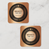 DOUANEAFDRUKDIJMEDAL Bronze Champion EDITABLE Vierkante Visitekaartje (Voorkant / Achterkant)