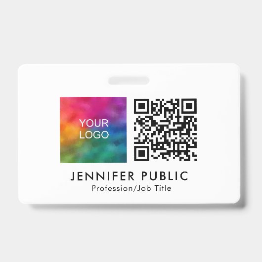 Douanebedrijf Logo hier QR Code Sjabloon Badge (Voorzijde)