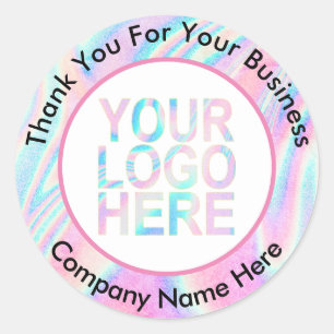 Douanebedrijf Logo met Abstracte tekst Holografisc Ronde Sticker