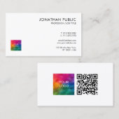 Douanebedrijf QR Code Logo Minimalistische Sjabloo Visitekaartje (Voorkant / Achterkant)