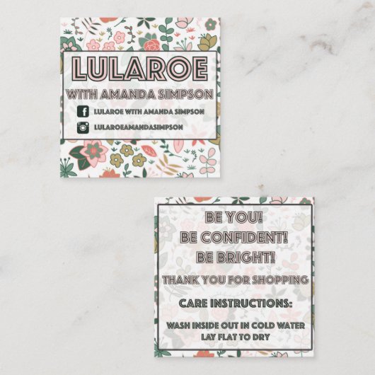 Douanebestelling voor Amanda Simpson Vierkante Visitekaartje (Voorkant / Achterkant)