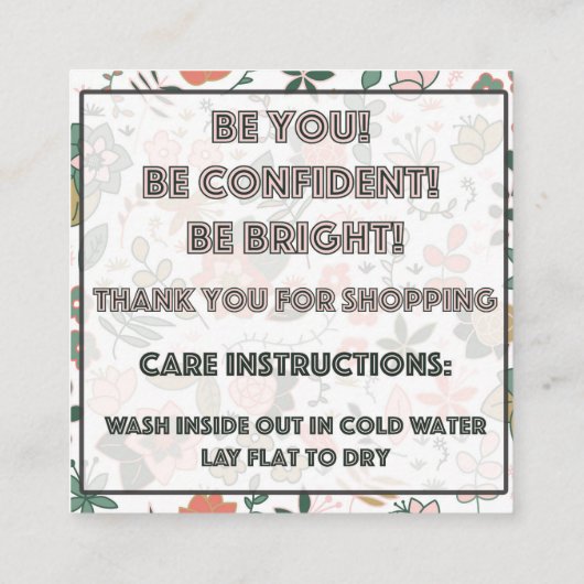 Douanebestelling voor Amanda Simpson Vierkante Visitekaartje (Achterkant)