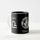 Douaneel fotothema & naam Libra sterrenbeeld mok (Voorkant links)