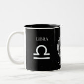 Douaneel fotothema & naam Libra sterrenbeeld mok (Links)