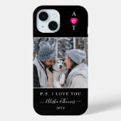 Douanefoto & Monogram Huwelijk/Verloving Case-Mate iPhone Case (Achterkant)