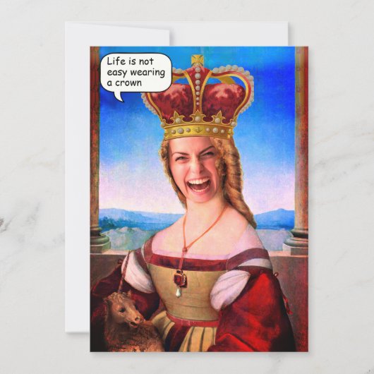 Douanegezicht in gatenkoningin met kroon kaart (Voorkant)