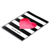 DOUANEHART VOOR WATERVERF OP ZWARTE EN WITTE STRIP NOTITIEBOEK (Linkerzijde)