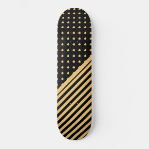 DOUANEHOORZITTEN EN STRIPEN ZWARTE GOUD PATROON PERSOONLIJK SKATEBOARD
