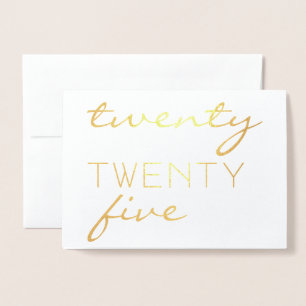 Douanejaar 2025 Moderne Typografie Chic Elegant Folie Kaarten