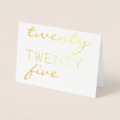 Douanejaar 2025 Moderne Typografie Chic Elegant Folie Kaarten (Voorkant)