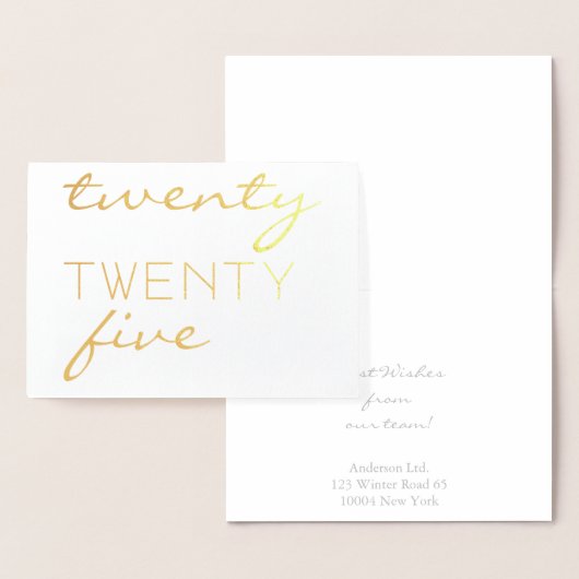 Douanejaar 2025 Moderne Typografie Chic Elegant Folie Kaarten (Display)