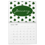 Douanejaar Iers Shamrock Patroon Modern 2020 Kalender (Jan 2027)