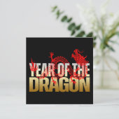 DOUANEJAAR VAN DE DRAAK VERJAARDAG FEEST KAART (Staand voorkant)