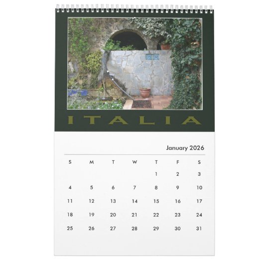 Douanekalender Italië/Italië Kalender (Jan 2026)